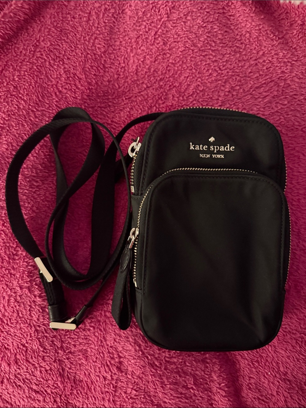 kate spade Black Nylon Crossbody Phone Pouch